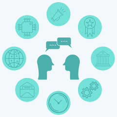 Conversation vector icon sign symbol