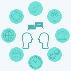Conversation vector icon sign symbol