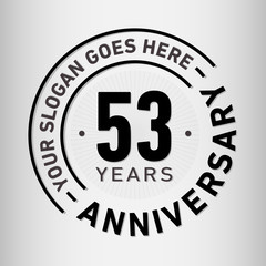 53 years anniversary logo template. Fifty-three years celebrating logotype. Vector and illustration.