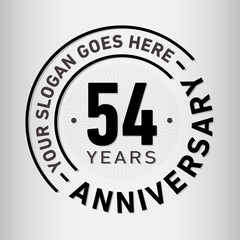 54 years anniversary logo template. Fifty-four years celebrating logotype. Vector and illustration.