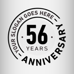 56 years anniversary logo template. Fifty-six years celebrating logotype. Vector and illustration.