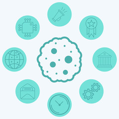 Cookie vector icon sign symbol