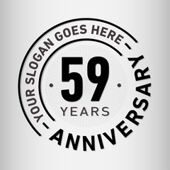 59 years anniversary logo template. Fifty-nine years celebrating logotype. Vector and illustration.