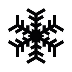 Snowflake icon. Christmas and winter theme. Simple flat black illustration on white background