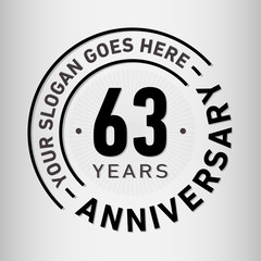 63 years anniversary logo template. Sixty-three years celebrating logotype. Vector and illustration.