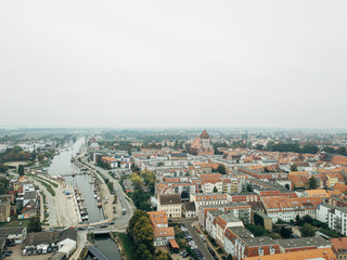 Herbstliches Greifswald von oben