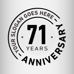 71 years anniversary logo template. Seventy-one years celebrating logotype. Vector and illustration.