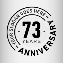 73 years anniversary logo template. Seventy-three years celebrating logotype. Vector and illustration.