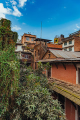 Fototapeta na wymiar Colourful buildings and blue sky in Kathmandu , the capital of Nepal. 