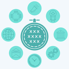 Cross stitch vector icon sign symbol