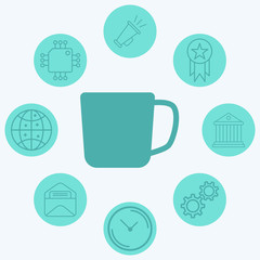 Fototapeta premium Cup vector icon sign symbol