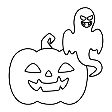 trick or treat - happy halloween line design