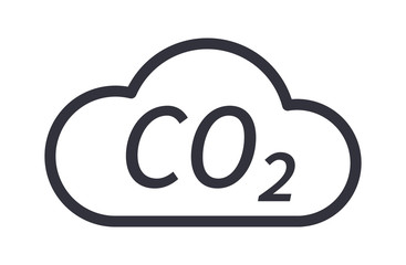 CO2 cloud symbol eco line art icon