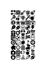 Video games elements minimal icons