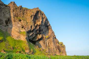 Hjorleifshofdi, a historical promontory in south Iceland