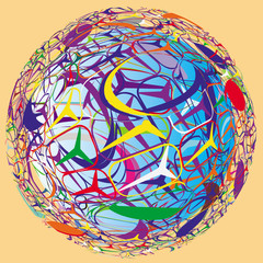 Abstract background. Colored spheres with a gradient