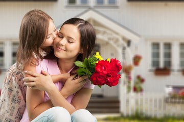 Happy Mother and daughter together