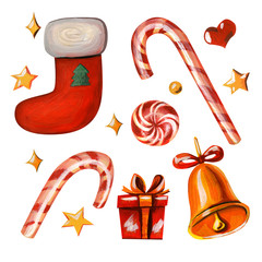 set of icons for christmas and new year