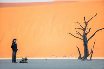 Teenage boy in Deadvlei Namibia