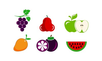 delicious fruits set template logo vector