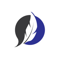 Feather pen write sign logo template app