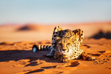 Fototapeta Cheetah in dunes obraz