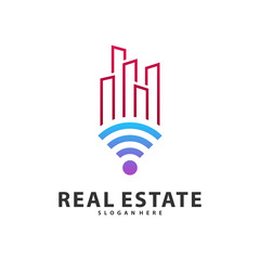 Smart Home Idea logo template, Tech City logo designs concept, Real Estate logo Vector Illustration