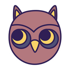 owl face bird animal icon
