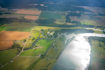Aerial view of some beautiful landscape around Kalispell country side