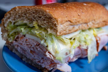 Turkey sandwich closeup