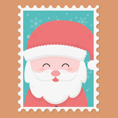 santa claus celebration happy christmas stamp