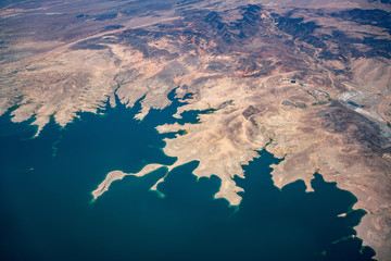 Aerial view of the famous Lake Mead National Recreation Area