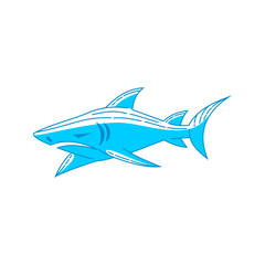 Fototapeta premium Shark Element logo design vector Outline concept template