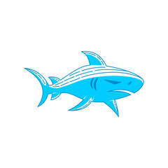 Shark Mascot logo design Outline isolated concept template