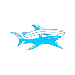 Shark logo design vector Outline isolated concept template