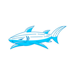 Shark logo design Element vector Outline isolated template