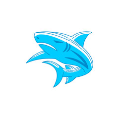 Shark Template logo design Outline isolated illustration