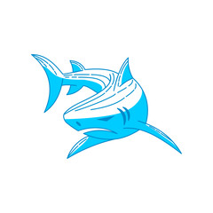 Shark logo design vector Icon Outline isolated illustration