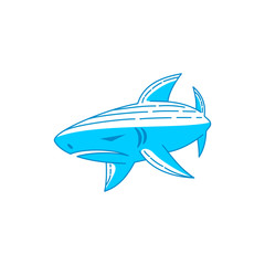 Shark logo design vector Outline editable illustration template