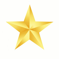 gold star isolated on white background.