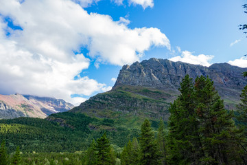 Beautiful lanscape around the Many Glacier area of the famous Glacier National Park