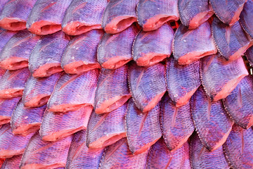 Dried fish slice in the market