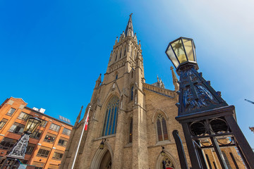 Toronto Saint Michael Cathedral Basilica, a large and historic Romanesque Revival Presbyterian church in downtown Toronto