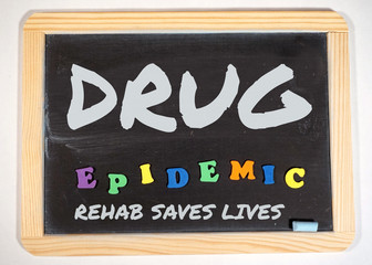Drug epidemic rehab saves lives sign