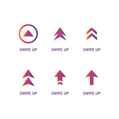 Swipe up set stories vector. Stories swipe button, vector illustration.