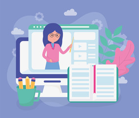 teacher laptop website school education online image