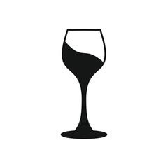 Wine glass isolated on vector icon 
