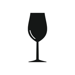 Wine glass isolated on vector icon 