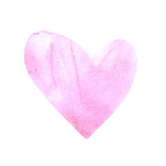 Hand drawn watercolor heart texture love. Valentine's day background.