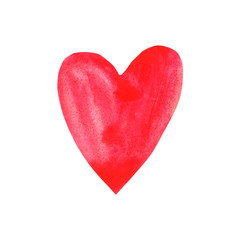 Hand drawn watercolor heart texture love. Valentine's day background.